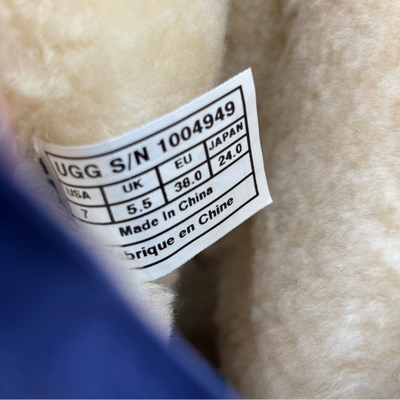 UGG Blue Winter Boots with Shearling and Studded Strap - Picture 12 of 13